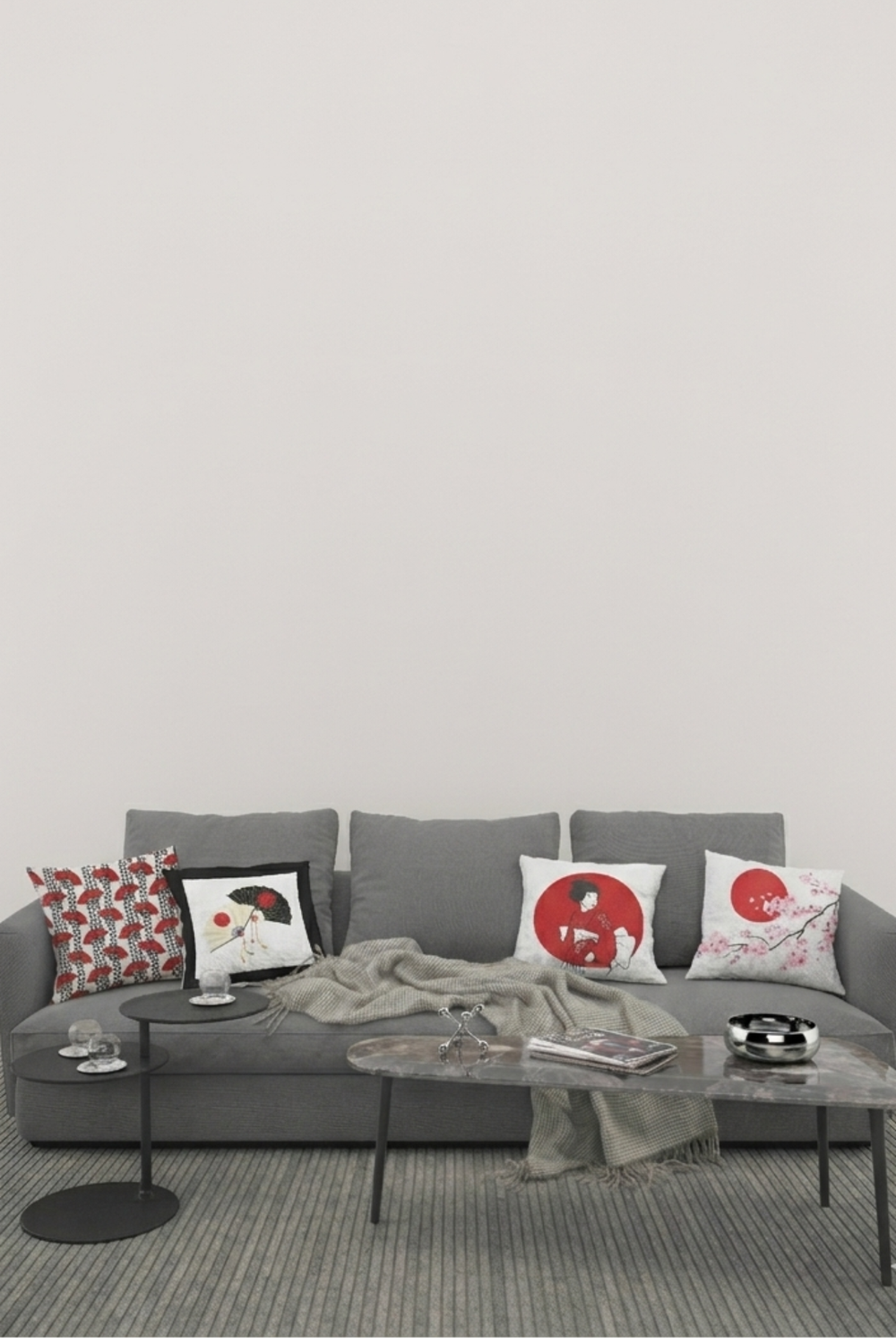 Lot De 4 Housses De Coussin Style Japandi - 40x40 cm