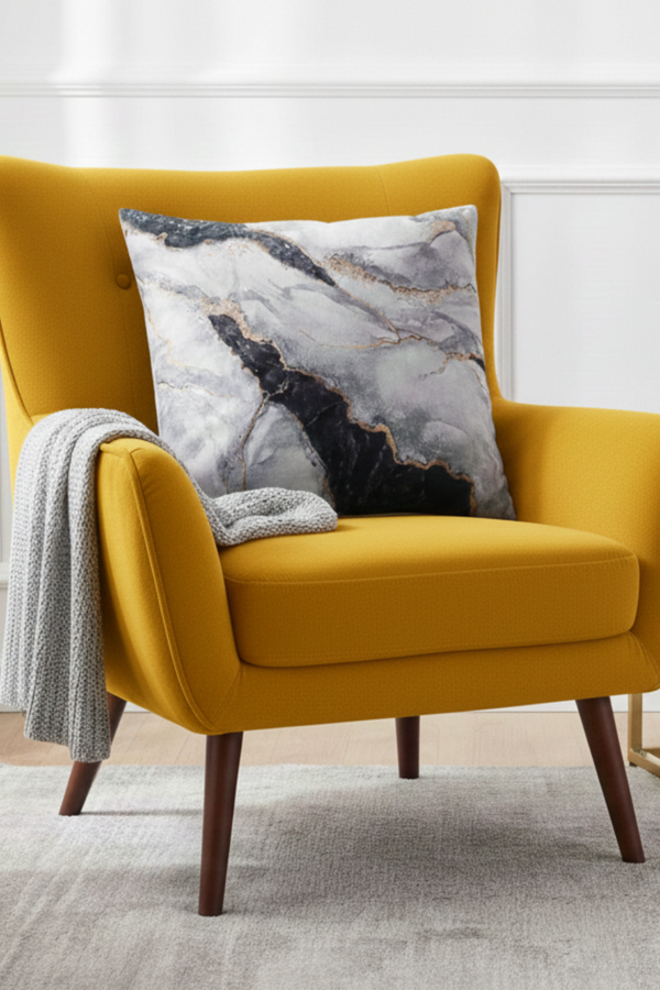 Lot De 4 Housses De Coussin Imprimées Chic Marbré - 43x43 cm