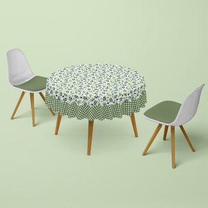 Nappe Ronde Imprimée Olive - 150 cm