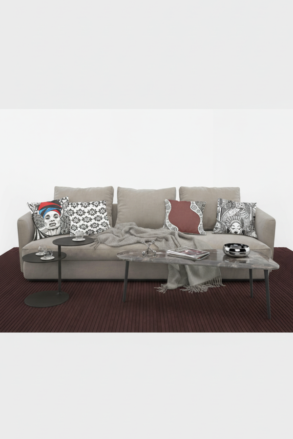 Lot De 4 Housses De Coussin Femme Africaine - 40x40 cm