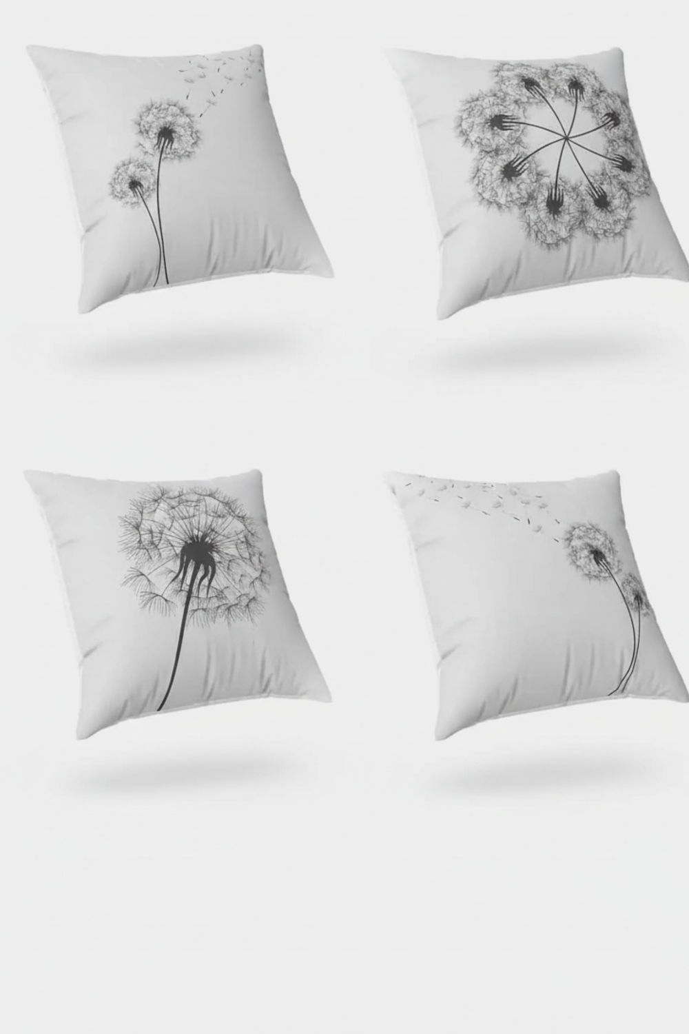 Lot De 4 Housses De Coussin Pissenlit - 40x40 cm