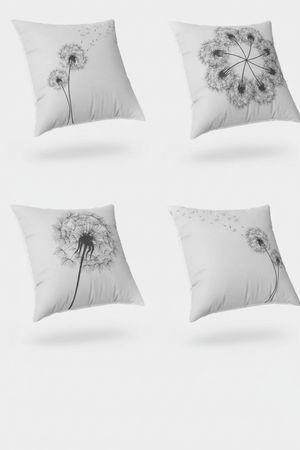 Lot De 4 Housses De Coussin Pissenlit - 40x40 cm