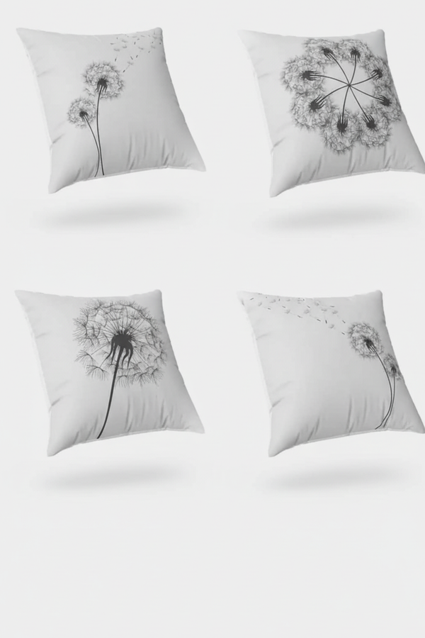 Lot De 4 Housses De Coussin Pissenlit - 40x40 cm