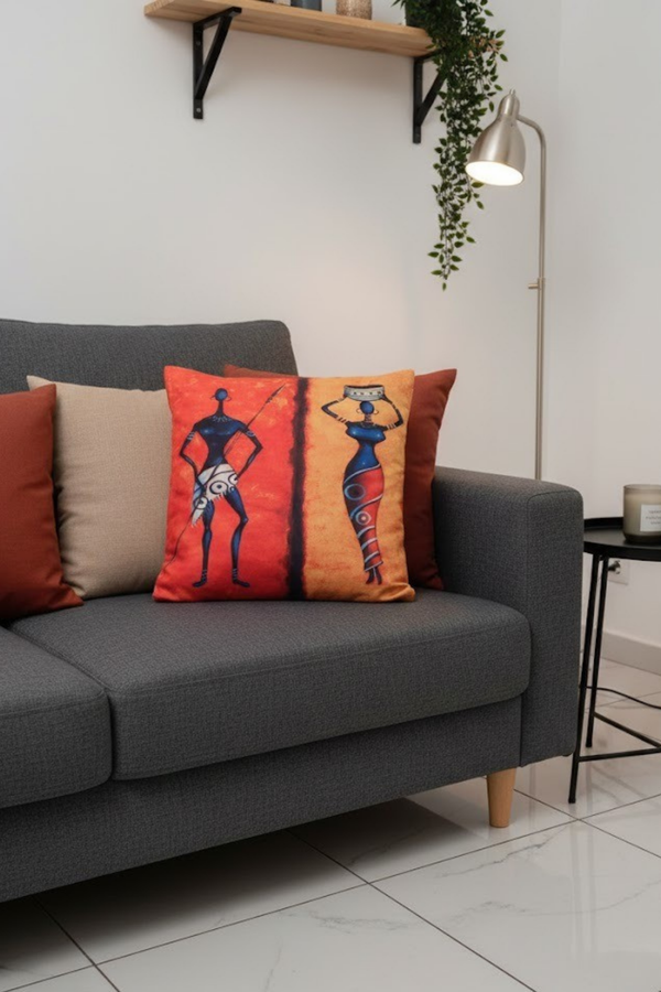 Lot De 4 Housses De Coussin Imprimées Africain - 43x43 cm
