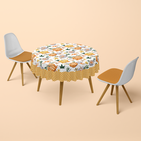 Nappe Ronde Imprimée Citrouille - 150 cm