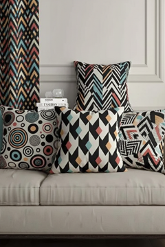 Lot De 4 Housses De Coussin Imprimées Tropical - 43x43 cm