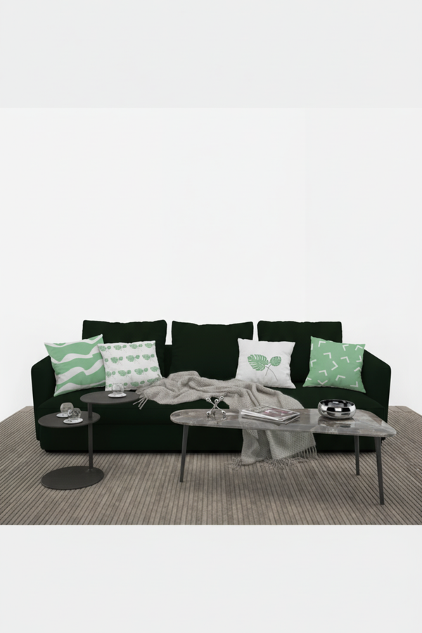 Lot de 4 housses de coussin imprimées, motif feuilles colorées, 40×40 cm