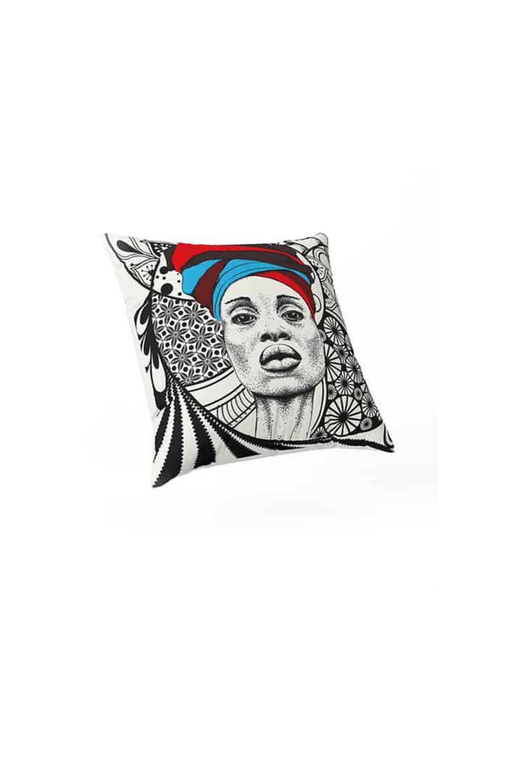 Lot De 4 Housses De Coussin Femme Africaine - 40x40 cm