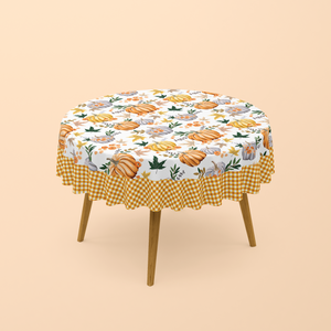 Nappe Ronde Imprimée Citrouille - 150 cm