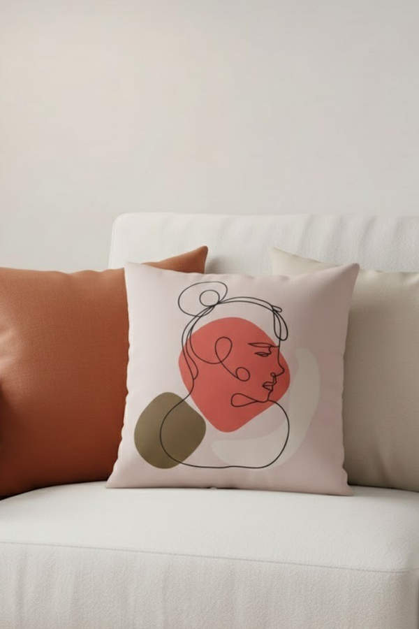 Lot De 4 Housses De Coussin Imprimées Female Line - 43x43 cm