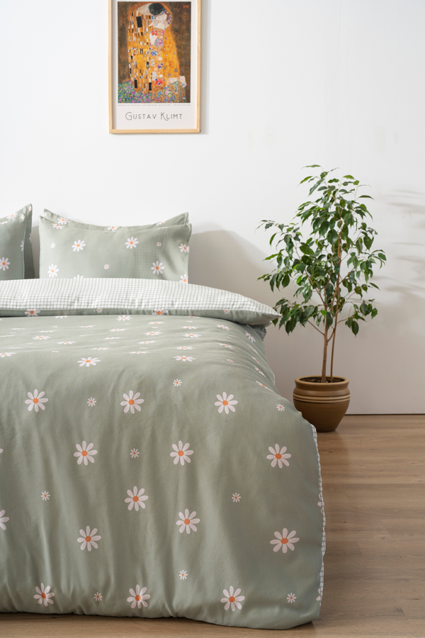 Ensemble de housse de couette d’une place minimal yeşil