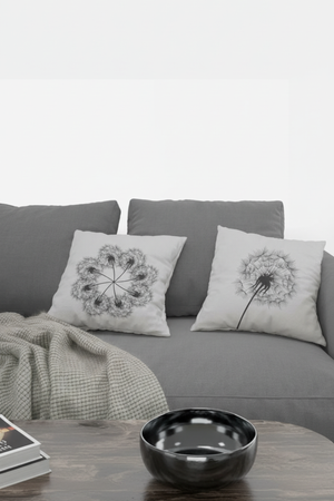 Lot De 4 Housses De Coussin Pissenlit - 40x40 cm