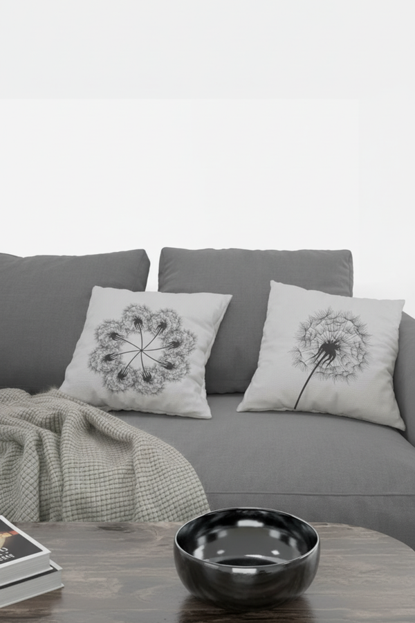 Lot De 4 Housses De Coussin Pissenlit - 40x40 cm