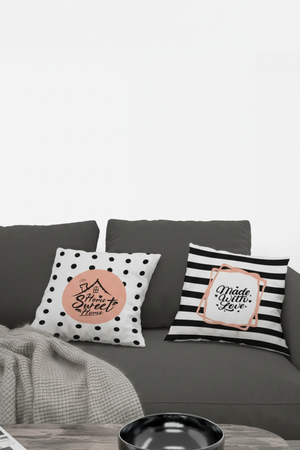 Lot De 4 Housses De Coussin Sweet Home - 40x40 cm