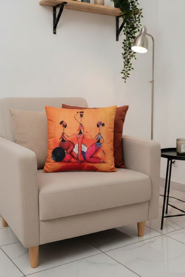 Lot De 4 Housses De Coussin Imprimées Africain - 43x43 cm