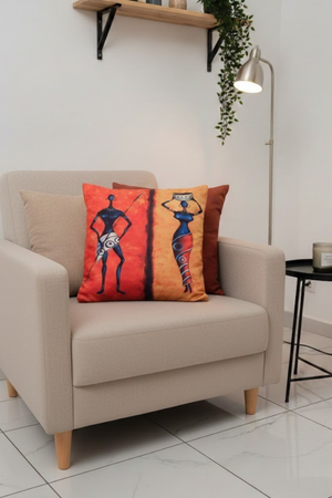 Lot De 4 Housses De Coussin Imprimées Africain - 43x43 cm