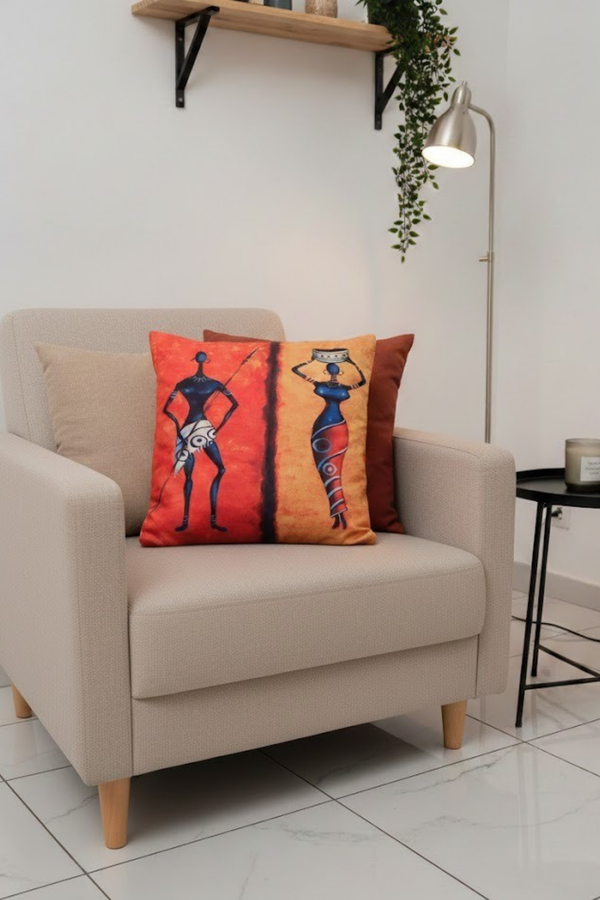 Lot De 4 Housses De Coussin Imprimées Africain - 43x43 cm