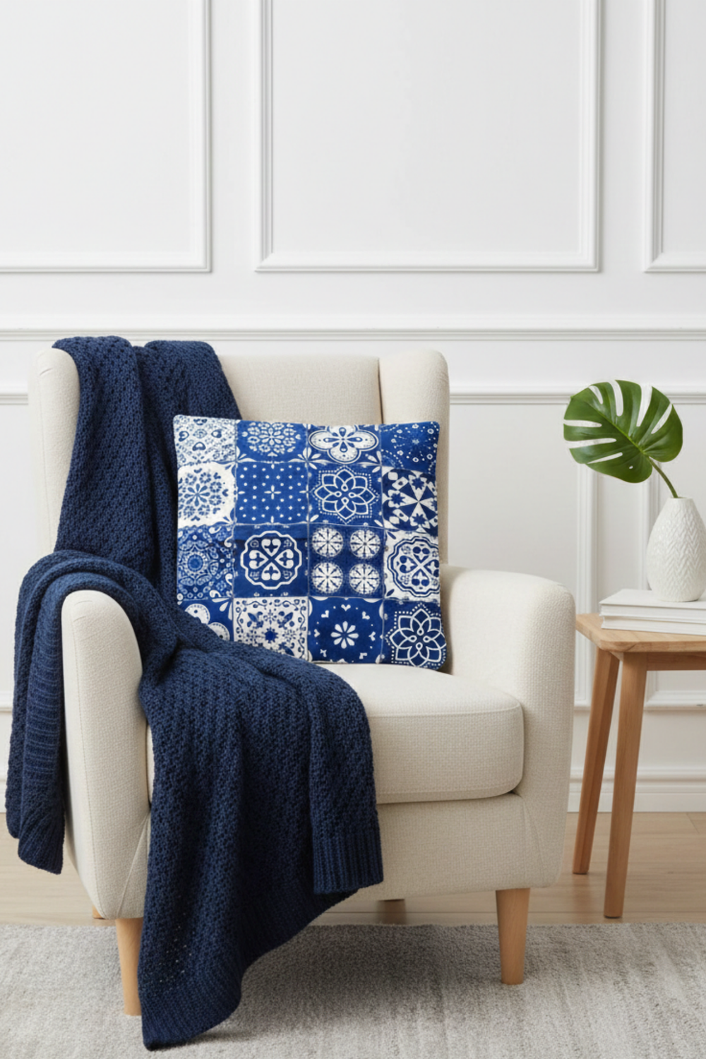 Lot De 4 Housses De Coussin Imprimées Mosaïque - 43x43 cm
