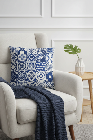 Lot De 4 Housses De Coussin Imprimées Mosaïque - 43x43 cm