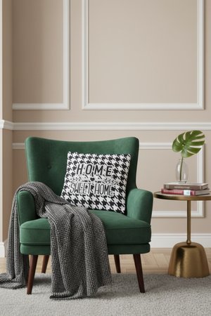 Lot De 4 Housses De Coussin Imprimées Sweet Home Noir - 43x43