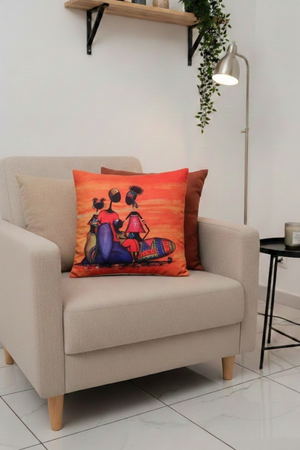 Lot De 4 Housses De Coussin Imprimées Africain - 43x43 cm