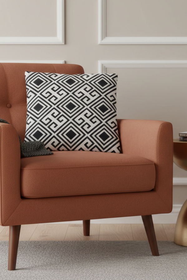 Lot De 4 Housses De Coussin Imprimées Sweet Home Noir - 43x43