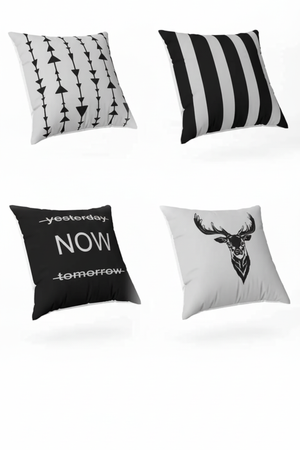 Lot De 4 Housses De Coussin Cerf - 40x40 cm