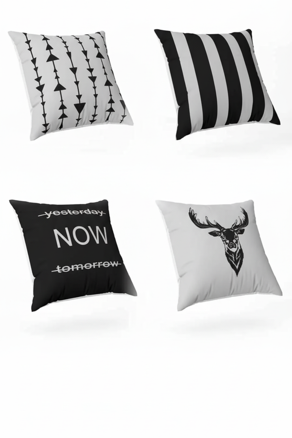 Lot De 4 Housses De Coussin Cerf - 40x40 cm