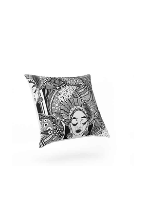 Lot De 4 Housses De Coussin Femme Africaine - 40x40 cm