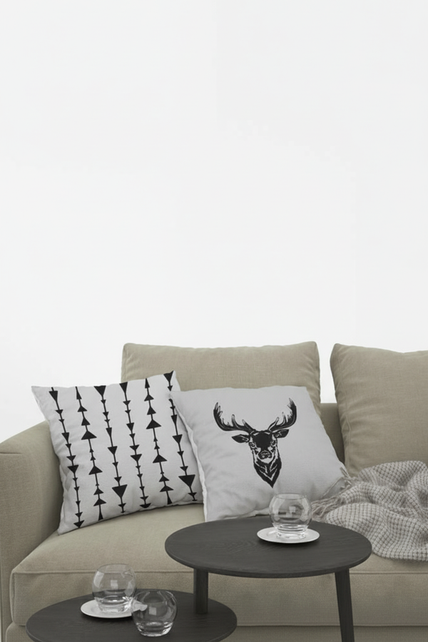 Lot De 4 Housses De Coussin Cerf - 40x40 cm