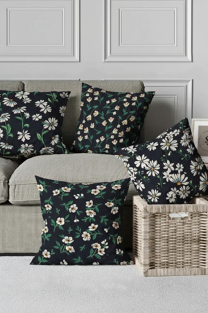Lot De 4 Housses De Coussin Imprimées Exotique - 43x43 cm
