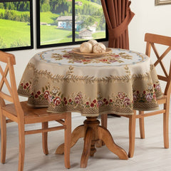 Rozalinda Nappe Ronde Imprimée Beige - 160 cm