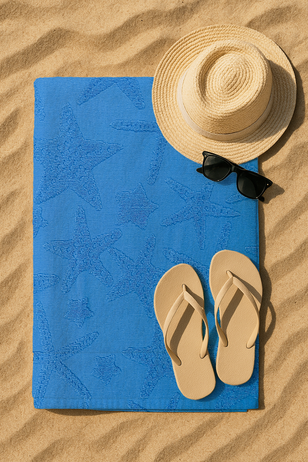 Serviette De Bain Bleue - 70x150 cm