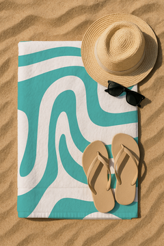 Serviette De Bain Imprimée Verte - 70x150 cm