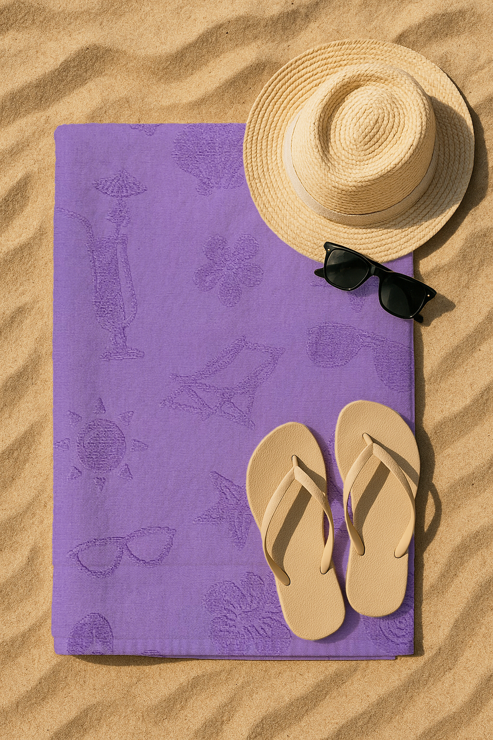 Serviette De Bain Mauve - 70x150 cm