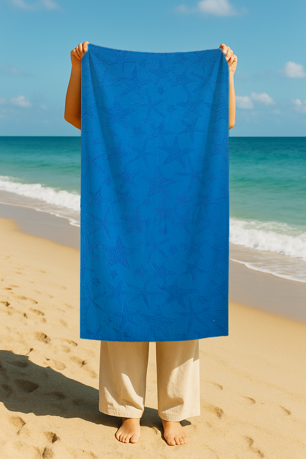 Serviette De Bain Bleue - 70x150 cm