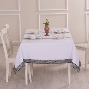 Alba Ensemble Nappe Rectangulaire Blanc Et 2 Chemins De Table