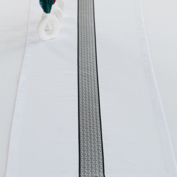 Alba Ensemble Nappe Rectangulaire Blanc Et 2 Chemins De Table