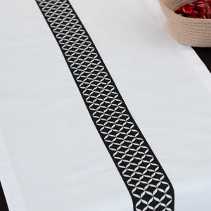 Alba Ensemble Nappe Rectangulaire Blanc Et 2 Chemins De Table