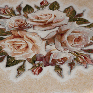 Nappe Ronde Imprimée Beige - 160 cm