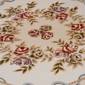 Rozalinda Nappe Ronde Imprimée Beige - 160 cm