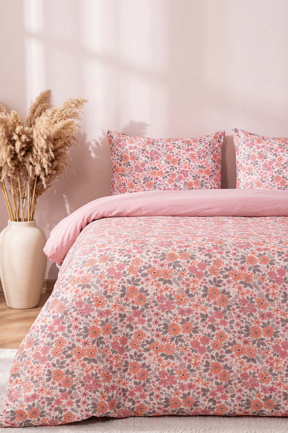 Ensemble De Housse De Couette Double Printemps Rose