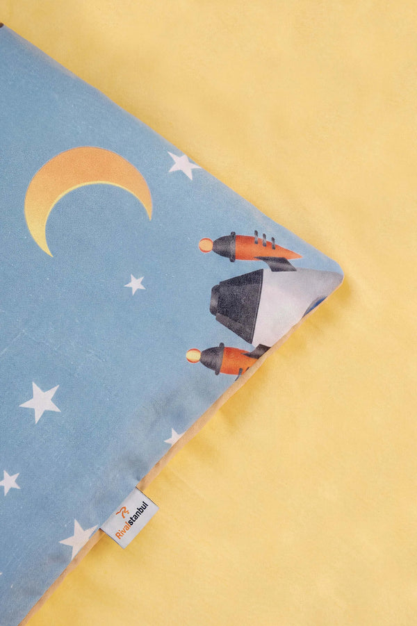 Bulutlar & Uzay Mekiği Ensemble de Housse de Couette pour Enfant en Coton