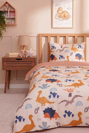 Dinozorlar Ensemble de Housse de Couette pour Enfant en Coton