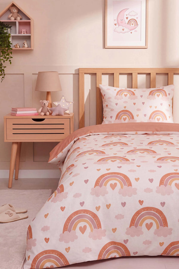 Bohem Pastel Ensemble de Housse de Couette pour Enfant en Coton