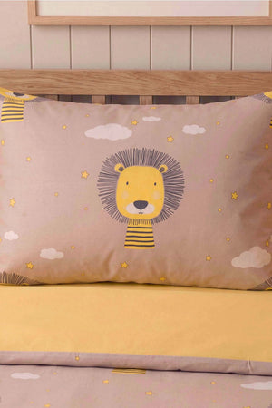 Bulutlu Aslan Ensemble de Housse de Couette pour Enfant en Coton