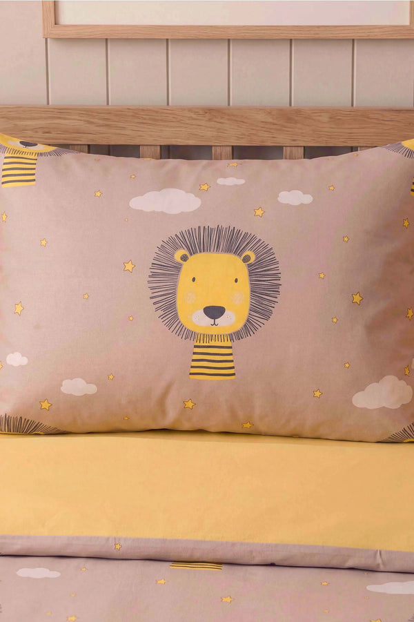 Bulutlu Aslan Ensemble de Housse de Couette pour Enfant en Coton