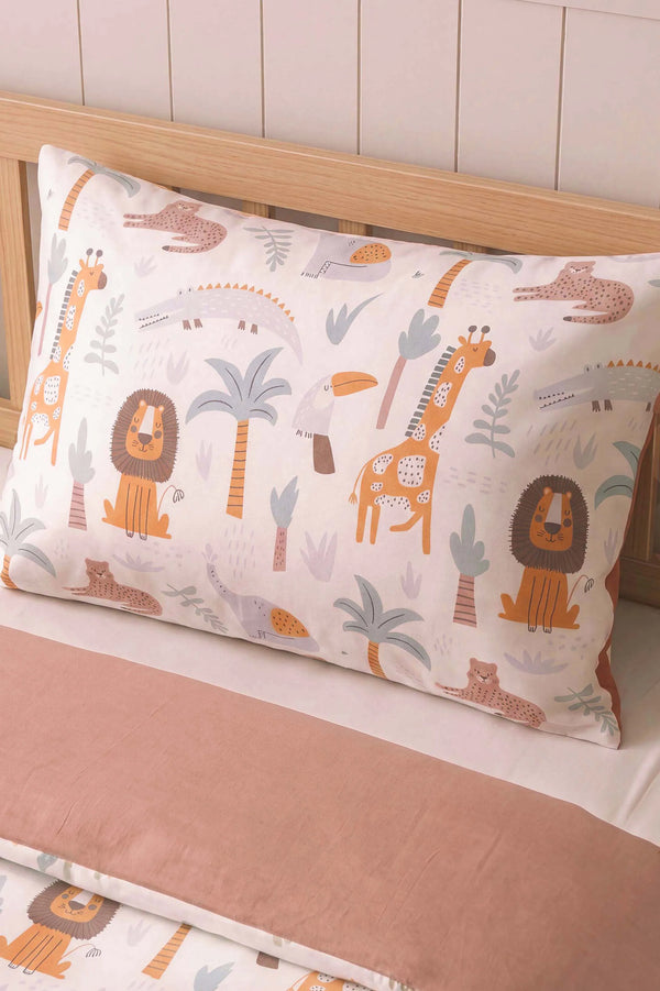 Hayvanat Bahçesi Ensemble de Housse de Couette pour Enfant en Coton