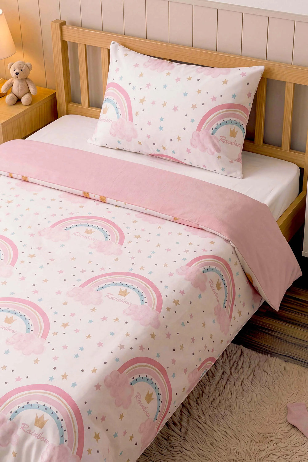 Şeker Gökkuşağı Ensemble de Housse de Couette pour Enfant en Coton
