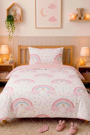 Şeker Gökkuşağı Ensemble de Housse de Couette pour Enfant en Coton